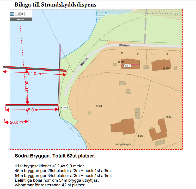 Södra Bryggan i Tullingesjön - Bilaga till Stranskyddsdispens - TSS - Båtklubben i Tullinge