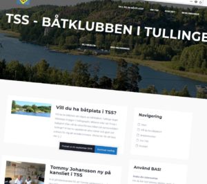 Båtklubben TSS webbplats håller på att uppdateras