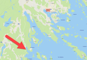 Karta - Bryggorna vid Piparholmen utanför Trosa i Saltsjön - TSS Båtklubb