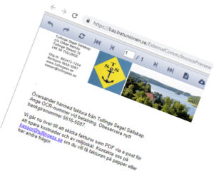 Fakturabild TSS - din båtklubb i Tullinge och Mälaren