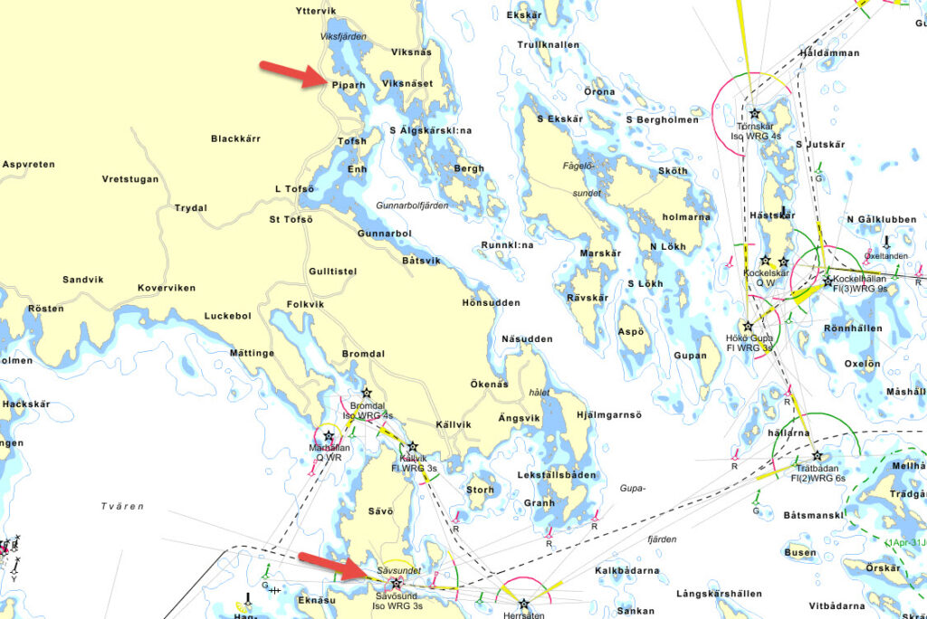 Karta Sävö, Sävösund och Piparholmen - TSS Båtklubb
