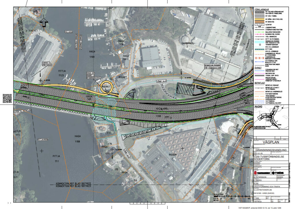 Trafikverket vill bygga om vid Vårbybryggan - karta med bild - TSS